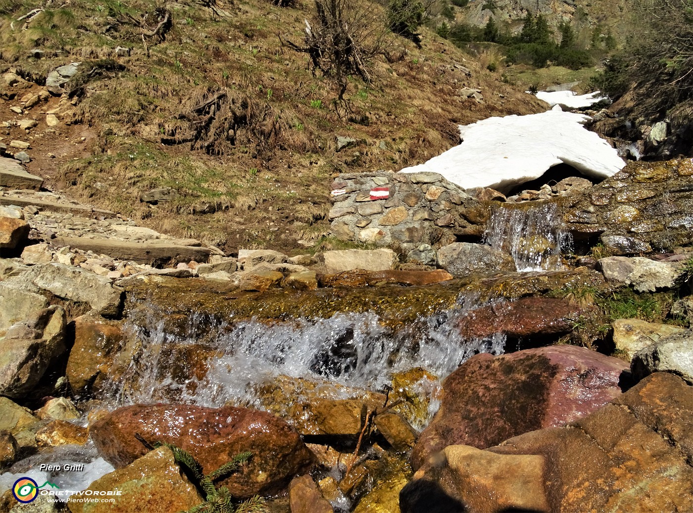 14 Il ruscello carico d'acqua della neve in disgelo.JPG